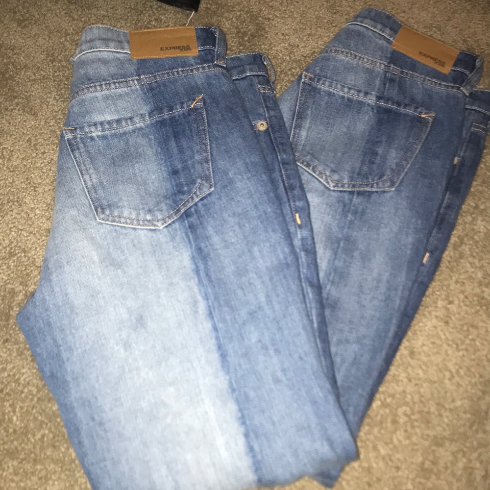 NWT Express two tone raw hem jeans - Picture 6 of 6